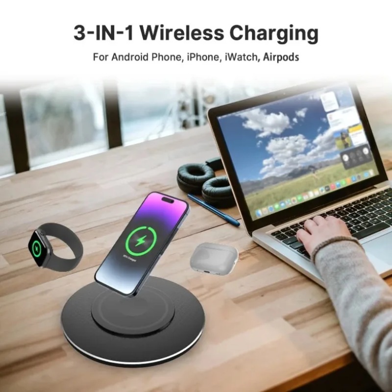 Wireless Charger Watch - Cargador inalámbrico compacto 3 en 1