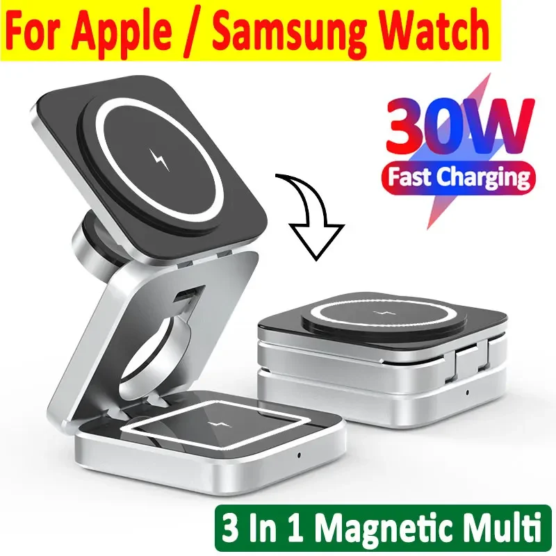 Wireless Charger Watch - Soporte de cargador inalámbrico magnético de