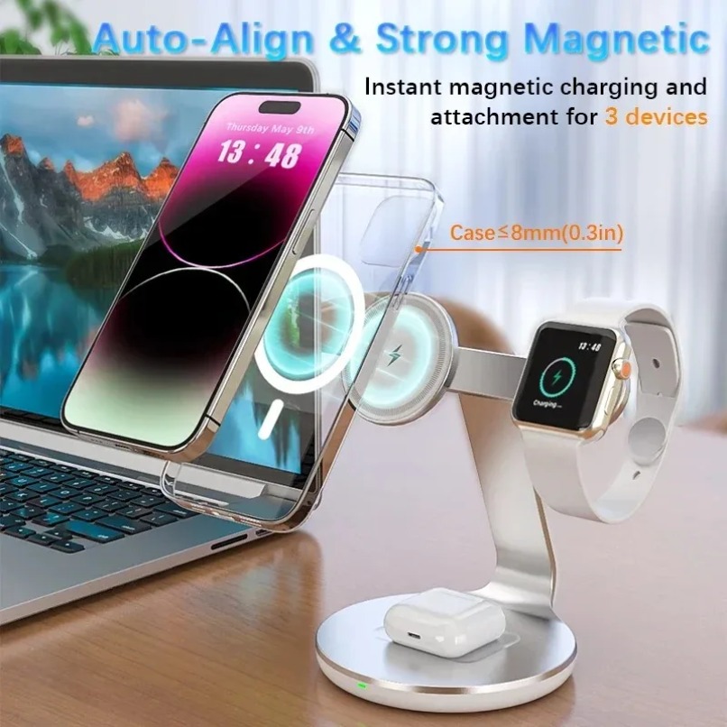 Base de Carga Inalámbrica 3 en - Wireless Charger Watch reseña y precio